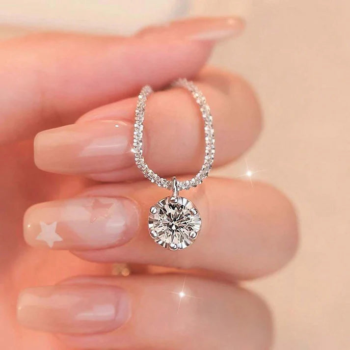 925 Silver Moissanite Necklace Thick Chain Women Necklace