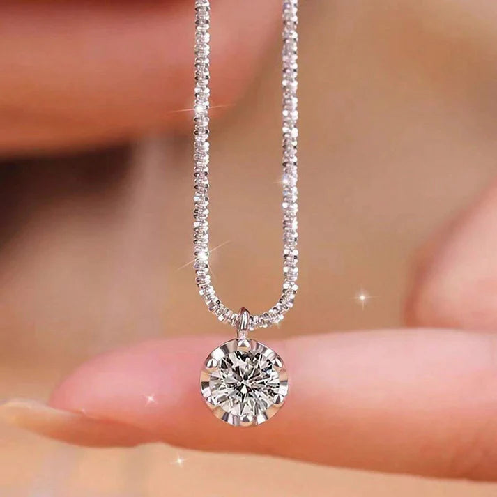925 Silver Moissanite Necklace Thick Chain Women Necklace