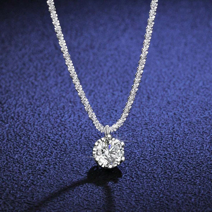 925 Silver Moissanite Necklace Thick Chain Women Necklace