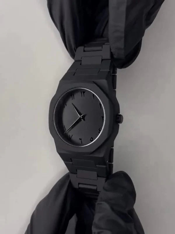 Arabian Dile Matt Black Aura Watches,Personalized Dials, Men's Watches