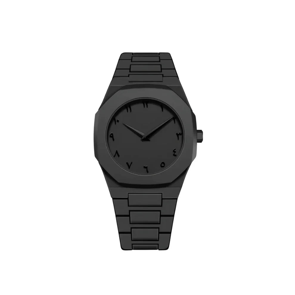 Arabian Dile Matt Black Aura Watches,Personalized Dials, Men's Watches